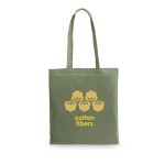 Bolsa de algodón personalizada de color 140 g/m2 color verde militar imagen con logo