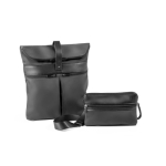 Mochila adaptable a dos tamaños de microfibra Versatile color negro