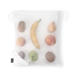 Bolsa plegable de malla para compra plegable RPET de 190T color blanco tercera vista
