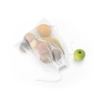 Bolsa plegable de malla para compra plegable RPET de 190T color blanco cuarta vista