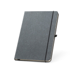 Libreta de piel reciclada A5 hojas a rayas Recycled Leather color negro
