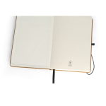 Libreta de piel reciclada A5 hojas a rayas Recycled Leather color marrón claro cuarta vista