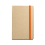 Libreta personalizada reciclada con elástico A5 hojas a rayas EcoNote color naranja primera vista