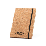 Kit de libreta grabada y bolígrafo de corcho A5 hojas a rayas Cork color natural imagen con logo 4