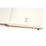 Kit de libreta grabada y bolígrafo de corcho A5 hojas a rayas Cork color natural cuarta vista