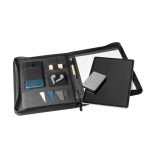 Carpeta portafolios de calidad con compartimentos A4 color negro cuarta vista