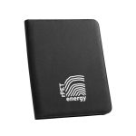 Carpeta portafolios de calidad con compartimentos A4 color negro imagen con logo