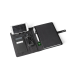 Carpeta reciclada con cargador inalámbrico A5 Wireless Charger color negro septima vista