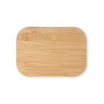 Fiambrera hermética de acero y tapa de bambú con elástico 800ml Scandi color plateado primera vista