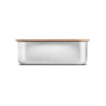 Fiambrera hermética de acero y tapa de bambú con elástico 800ml Scandi color plateado quinta vista