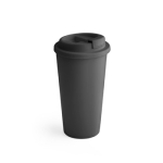 Taza take away de plástico grande de doble pared y 500ml color negro