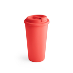 Taza take away de plástico grande de doble pared y 500ml color rojo
