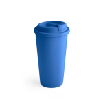Taza take away de plástico grande de doble pared y 500ml color azul real