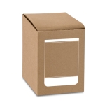 Taza térmica de acero resistente con tapa de bambú 370ml Scandi en caja