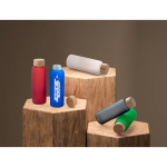 Botella de vidrio personalizada con acabado mate y tapa de bambú 500ml primera vista