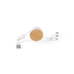 Cable 5 en 1 con varias conexiones USB Cable multicarga Bamboo color blanco