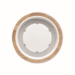 Botella de cristal con tapa de bambú y asa 500ml Crystal Geneve color transparente