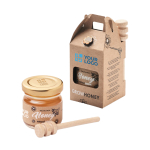 Tarro de miel de flores silvestres con dispensador personalizado 50g vista de impresión