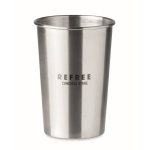 Vaso de acero inoxidable de 350ml grabado con logo Picnic color plateado mate vista principal