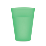 Vaso para eventos en plástico reutilizable de 300ml color verde transparente