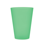 Vaso para eventos en plástico reutilizable de 300ml color verde transparente