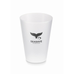 Vasos para eventos en plástico reutilizable de 300ml Festival color blanco transparente vista principal