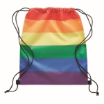 Mochila de cuerdas de PP con colores arco iris Rainbow RPET color multicolor tercera vista