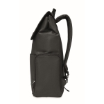 Mochila para portátil reciclada con bolsillos y solapa 15'' Magnet RPET color negro tercera vista