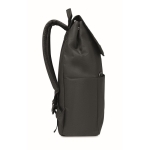 Mochila para portátil reciclada con bolsillos y solapa 15'' Magnet RPET color negro cuarta vista