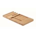 Set de mesa de bambú personalizado para teléfono, clips y nota Allin color madera sexta vista