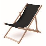 2 tumbonas de madera con diferentes posiciones Silla de Playa Relax color negro