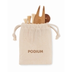 Set publicitario de accesorios para golf en bolsa para regalar color beige vista principal segunda vista