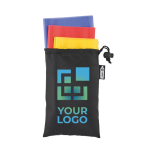 Set de 3 bandas elásticas de fitness con funda Home Training color negro vista de impresión