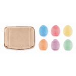 Set de 6 tizas en original forma de huevo en caja huevera Eggs color beige tercera vista