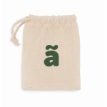 Espejo de maquillaje redondo de bambú con bolsa de algodón Make Up color madera vista principal cuarta vista