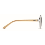 Gafas de sol estilo aviador con patillas de bambú y funda Trendy Glass color plateado brillante tercera vista