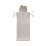 Gafas de sol estilo aviador con patillas de bambú y funda Trendy Glass color plateado brillante cuarta vista