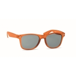 Gafas de sol clásicas con montura reciclada y protección UV400 RPET color naranja transparente