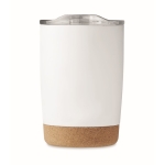 Vaso de acero con base de corcho y tapa deslizante 300ml Inox Cork color blanco sexta vista