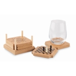 Set de 4 posavasos con juegos de sobremesa incorporados Cork Game color madera segunda vista