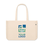 Bolsa canvas reciclado asas largas y fuelle 280 g/m2 Nature Respect vista de impresión