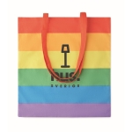 Bolsa de asas largas de algodón diseño arco iris 200 g/m2 Rainbow color multicolor vista principal