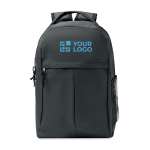 Mochila corporativa de poliéster jaspeada Copenhague RPET vista de impresión