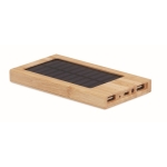 Batería de bambú con panel solar 4.000 mAh Powercard Solar Bamboo color madera