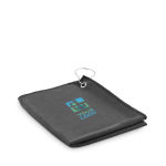 Toallas de golf con gancho de poliéster 40x60cm Golf Competition color negro vista de impresión