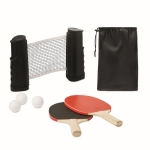 Kit de ping pong con red enrollable en bolsa Ping Pong To Go color negro