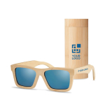 Gafas de sol de bambú en estuche y protección UV400 Bamboo Wanaka vista de impresión