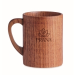 Taza grabada de madera de roble de 280ml Oak Wood color madera vista principal