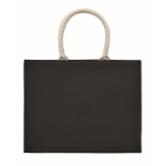 Bolsa para compra o para la playa con asas cortas Jute Ibiza color negro