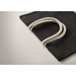 Bolsa para compra o para la playa con asas cortas Jute Ibiza color negro vista fotografía cuarta vista